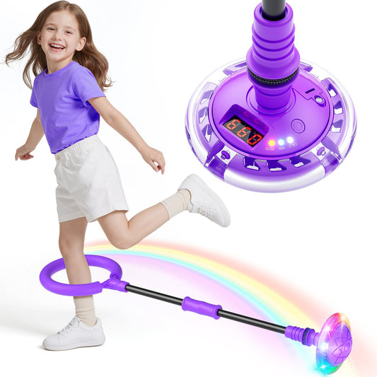 HopeRock Skip Ball wheel flashing purple for vibrant play and visual feedback