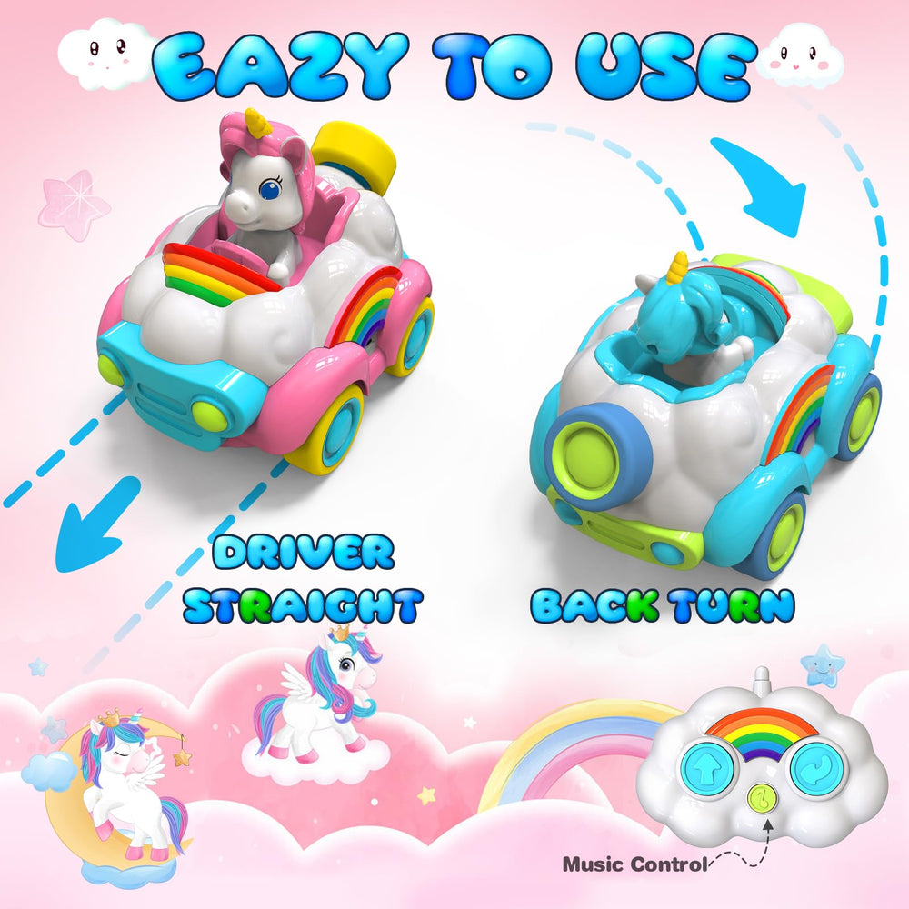 HopeRock unicorn RC car pink designed for easy toddler driving