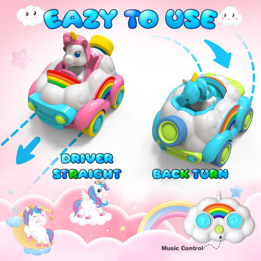 HopeRock unicorn RC car pink designed for easy toddler driving