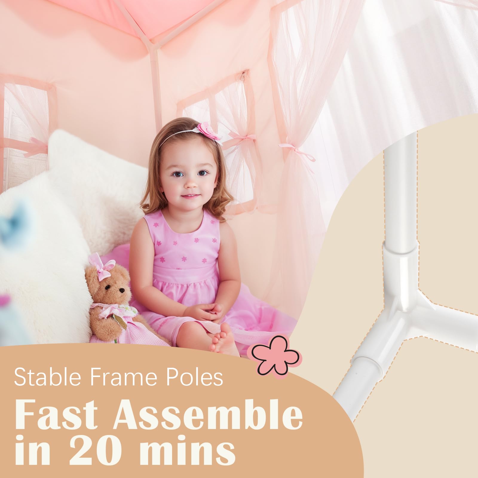 Hopeseily durable fabric and sturdy frame for lasting playtime