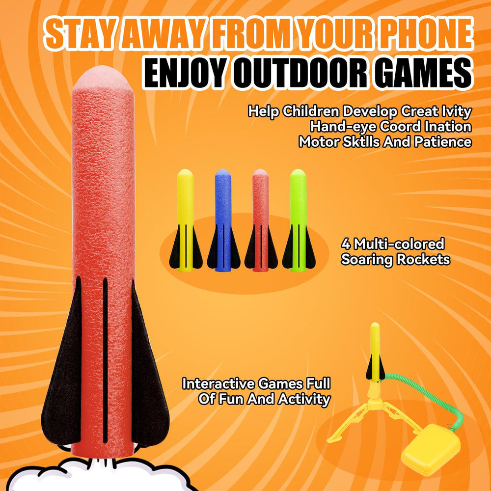 Hopture Rocket Launcher colorful rockets boost active outdoor games.