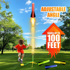 Hopture Rocket Launcher durable plastic and foam ensure safe outdoor play.