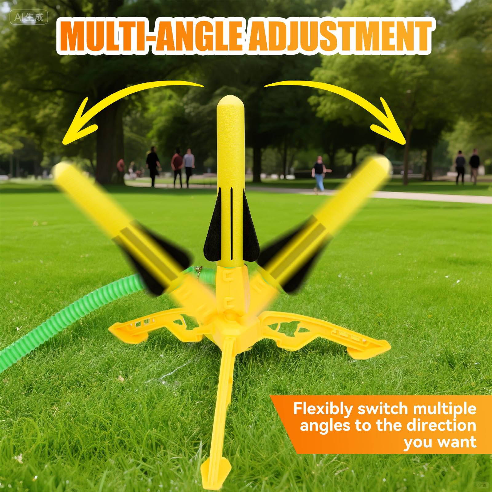 Hopture Rocket Launcher stable base supports steady launches on grass.