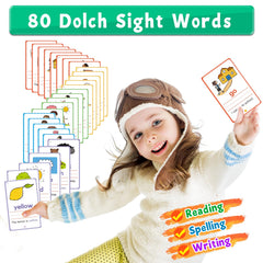 HOQEEWIPE Dolch sight words flash cards boost word recognition in kids