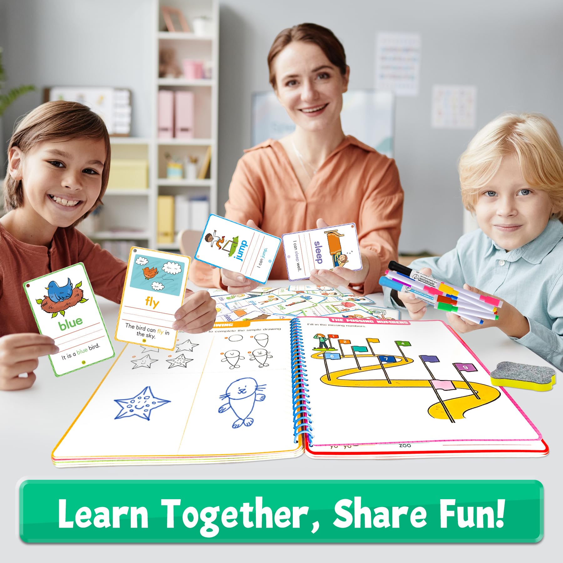 HOQEEWIPE illustrated box on the go supports learning anywhere