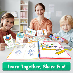 HOQEEWIPE illustrated box on the go supports learning anywhere