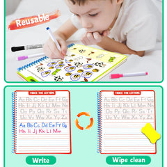 HOQEEWIPE preschool workbook with 40 pages supports structured skill-building
