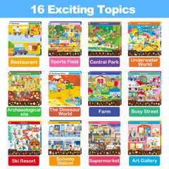 HOQEEWIPE Theme Cards span 16 learning themes to expand vocabulary.