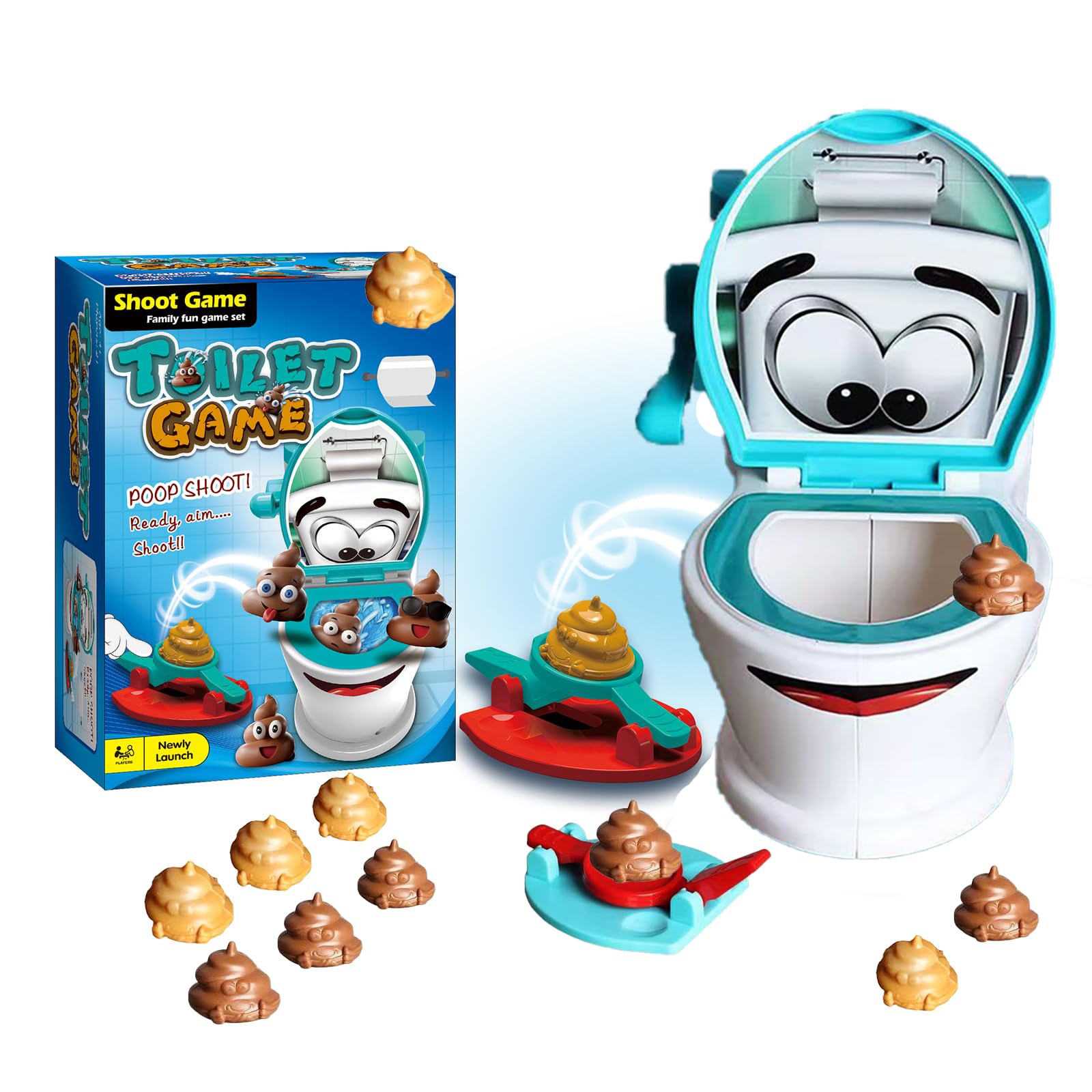 Hora de Lima poop shoot toy toilet in action for family fun and laughs.