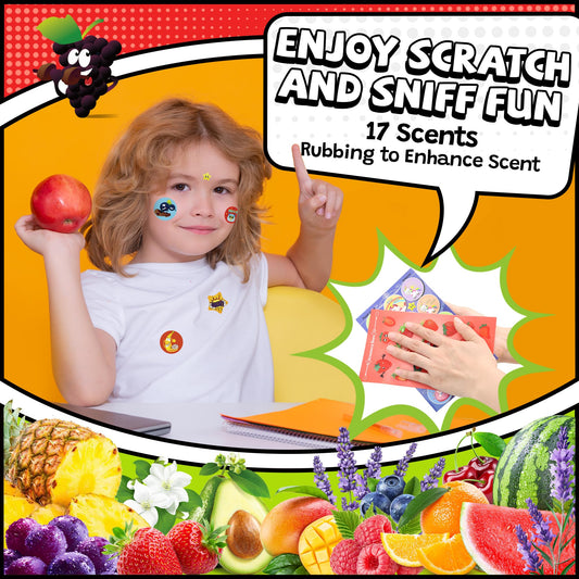 HORIECHALY classroom rewards stickers with variety of fruit and food themes
