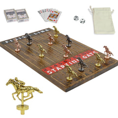 HOROW horse racing board top view showing durable wooden surface and layout