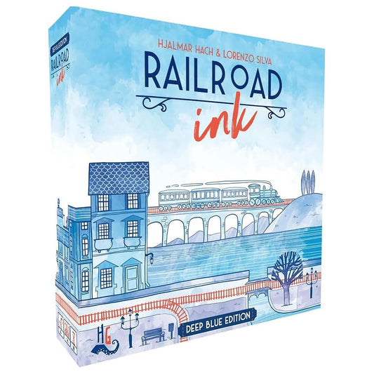 Horrible Guild Railroad Ink Deep Blue Edition dice for rolling routes and planning connections