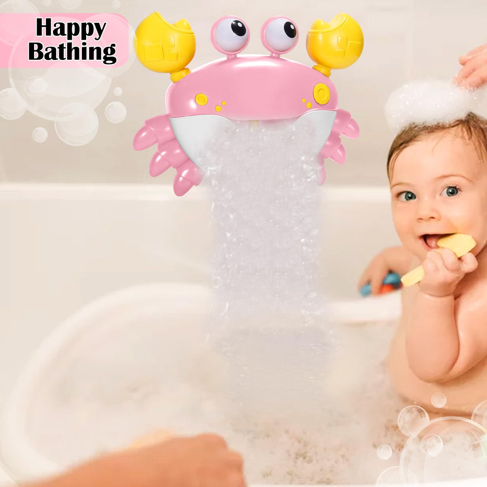 Hosbeni bubble maker creates cascading bubbles during bath time.