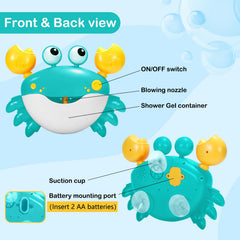 HOSBENI crab bath toy with suction cups stays securely on tub walls