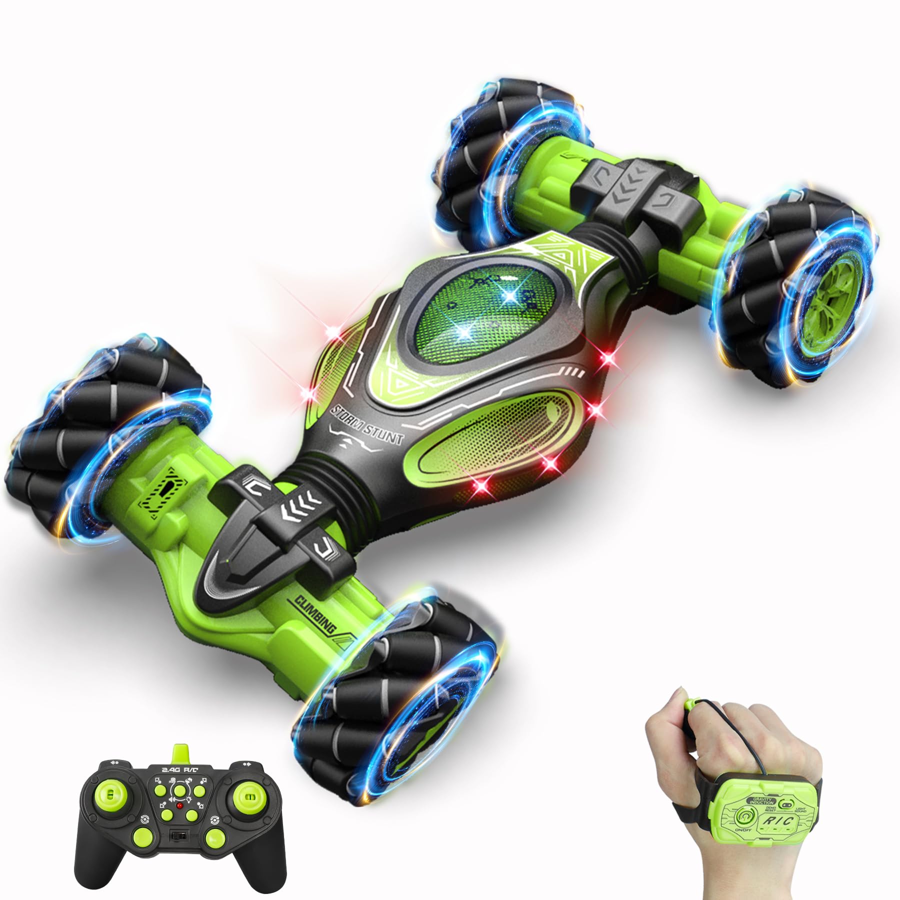 HOSHIPLAY 1:12 gesture-sensing RC stunt car top view for agile play.