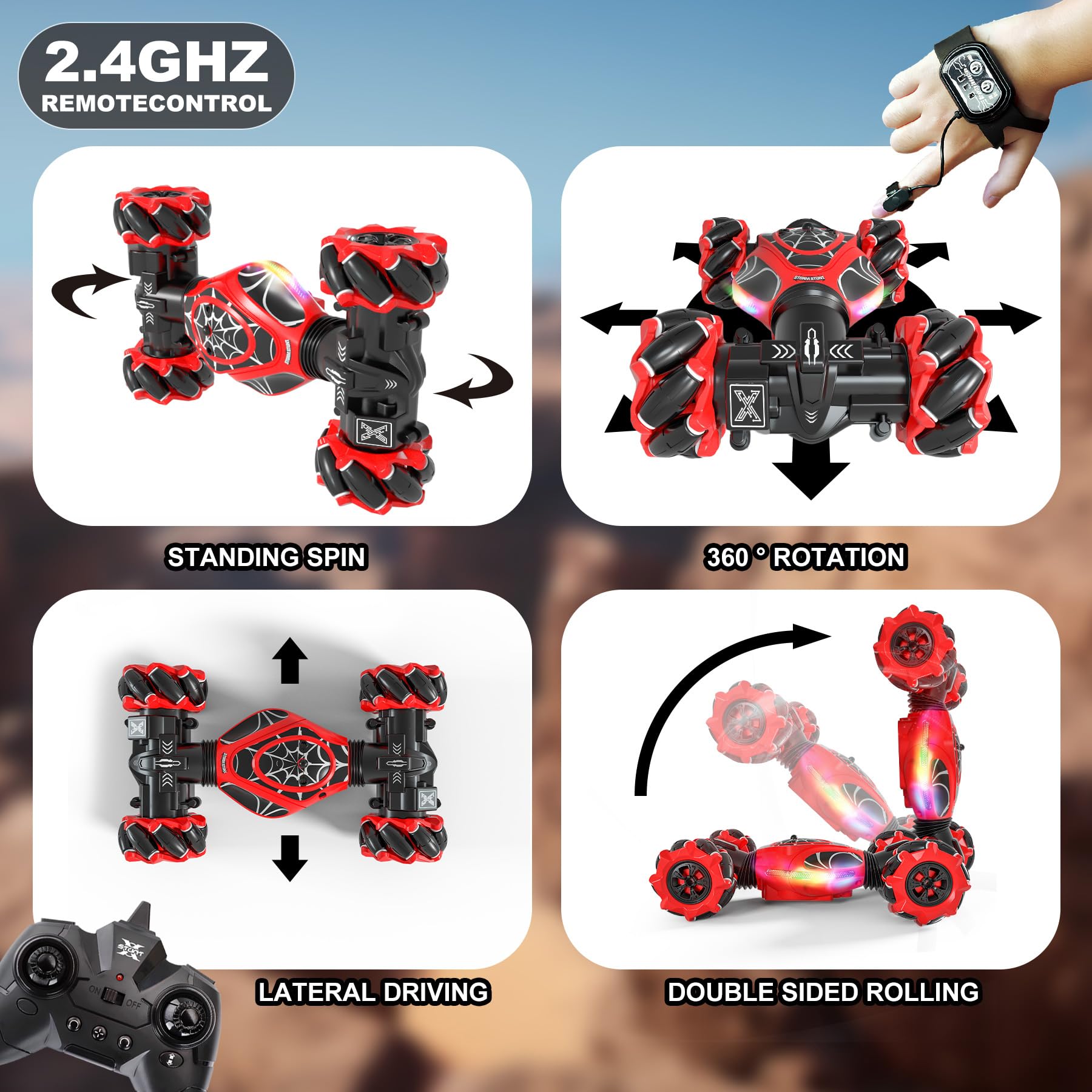 HOSHIPLAY Gesture RC Car in-action with gesture control for hands-free thrills