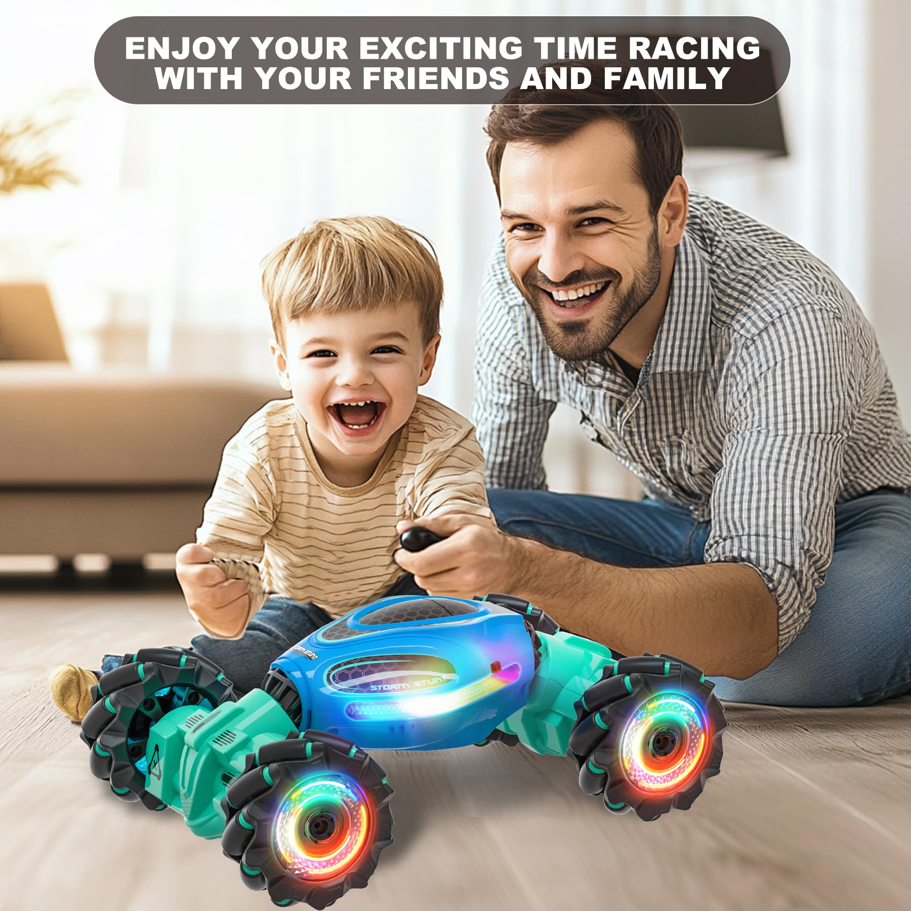 HOSHIPLAY Gesture RC Car remote control in action.