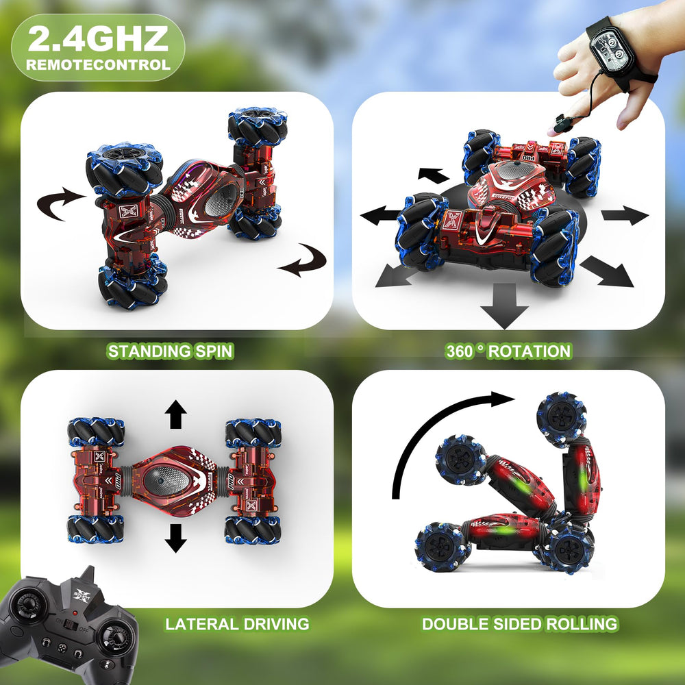 HOSHIPLAY Transforming stunt image demonstrates quick mode change for non-stop action.