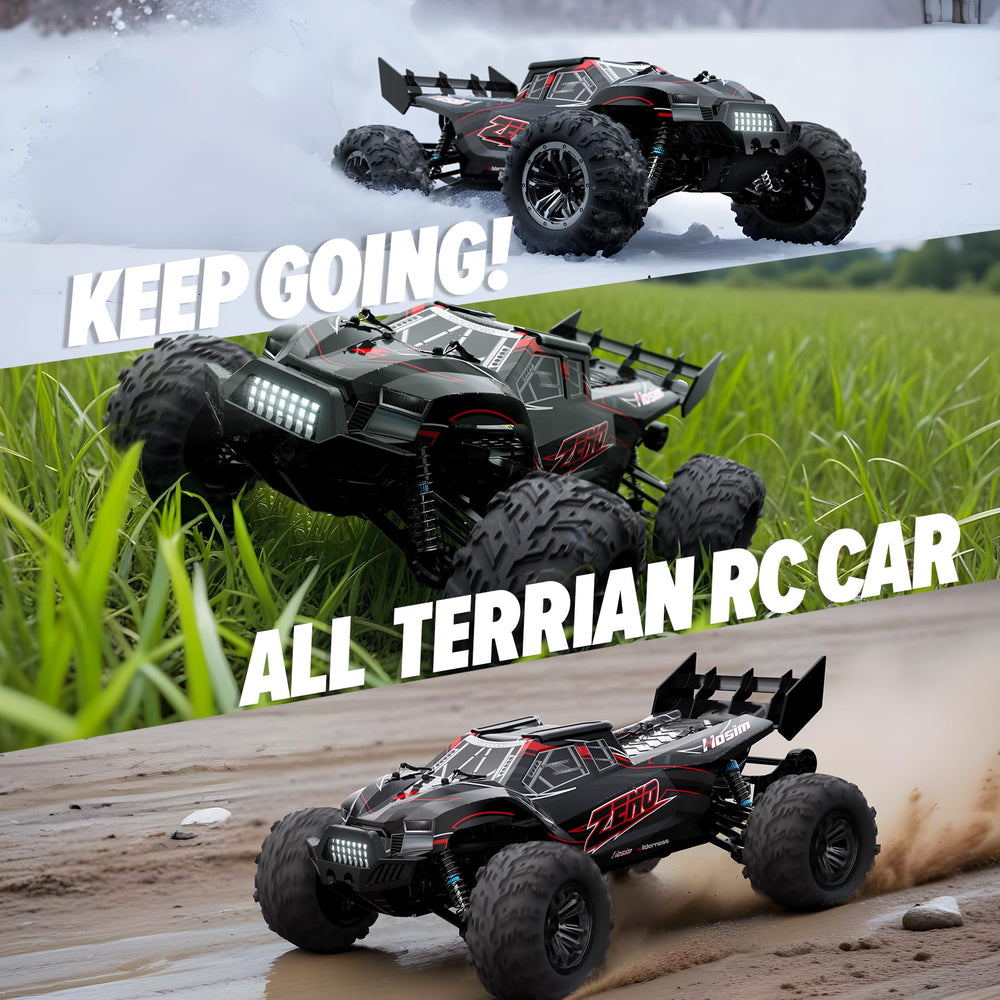 Hosim 1/10 RC car LED lights boost night visibility on tracks.