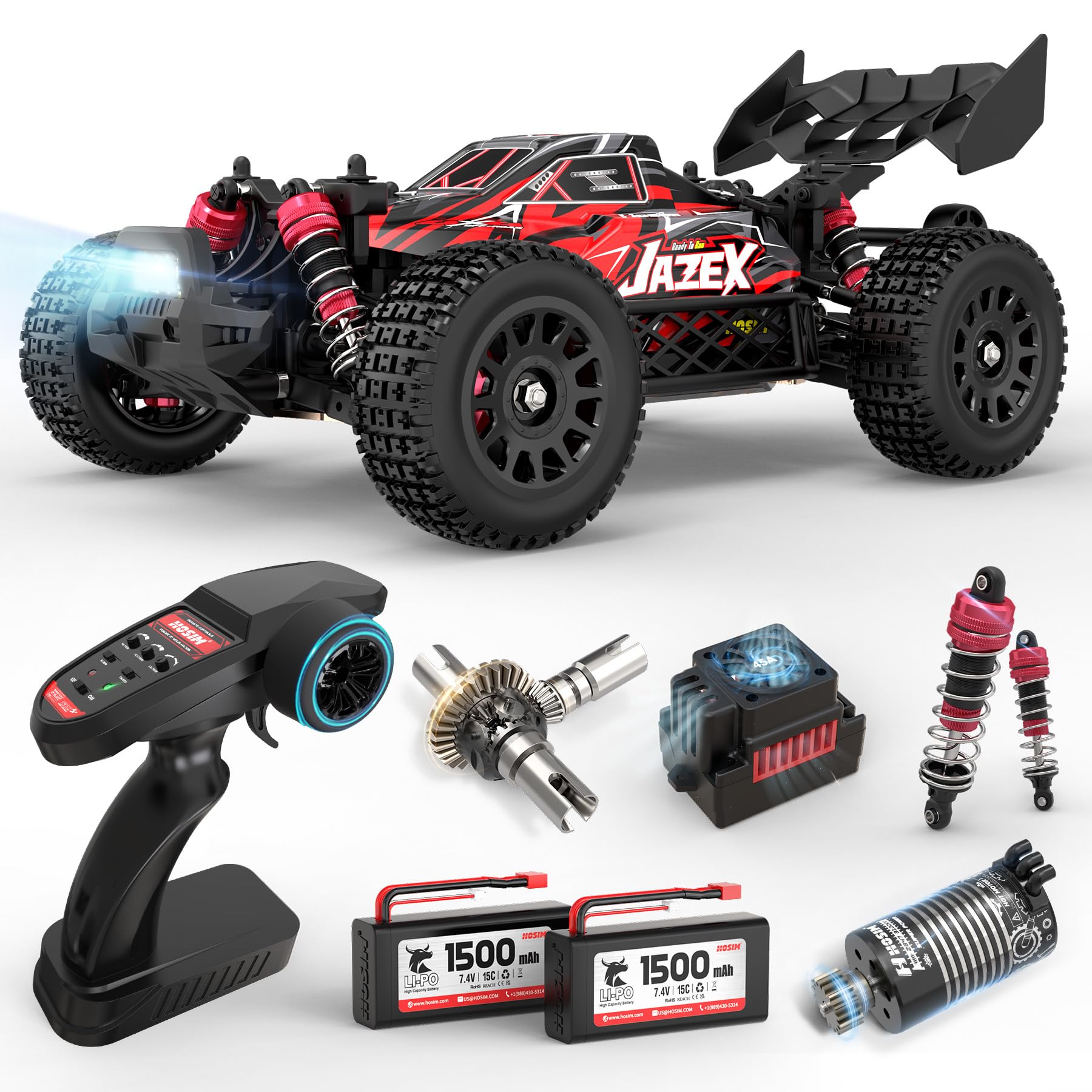 Hosim Brushless RC Buggy front view for high-speed off-road thrills.