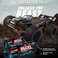 Hosim Mini 1/8 RC Truck 4WD chassis adds stability on rugged terrain