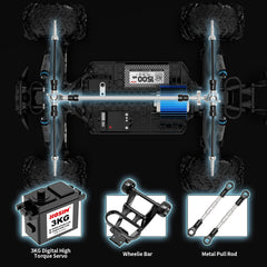 Hosim RC car 2.4GHz transmitter provides precise control up to 100 meters.