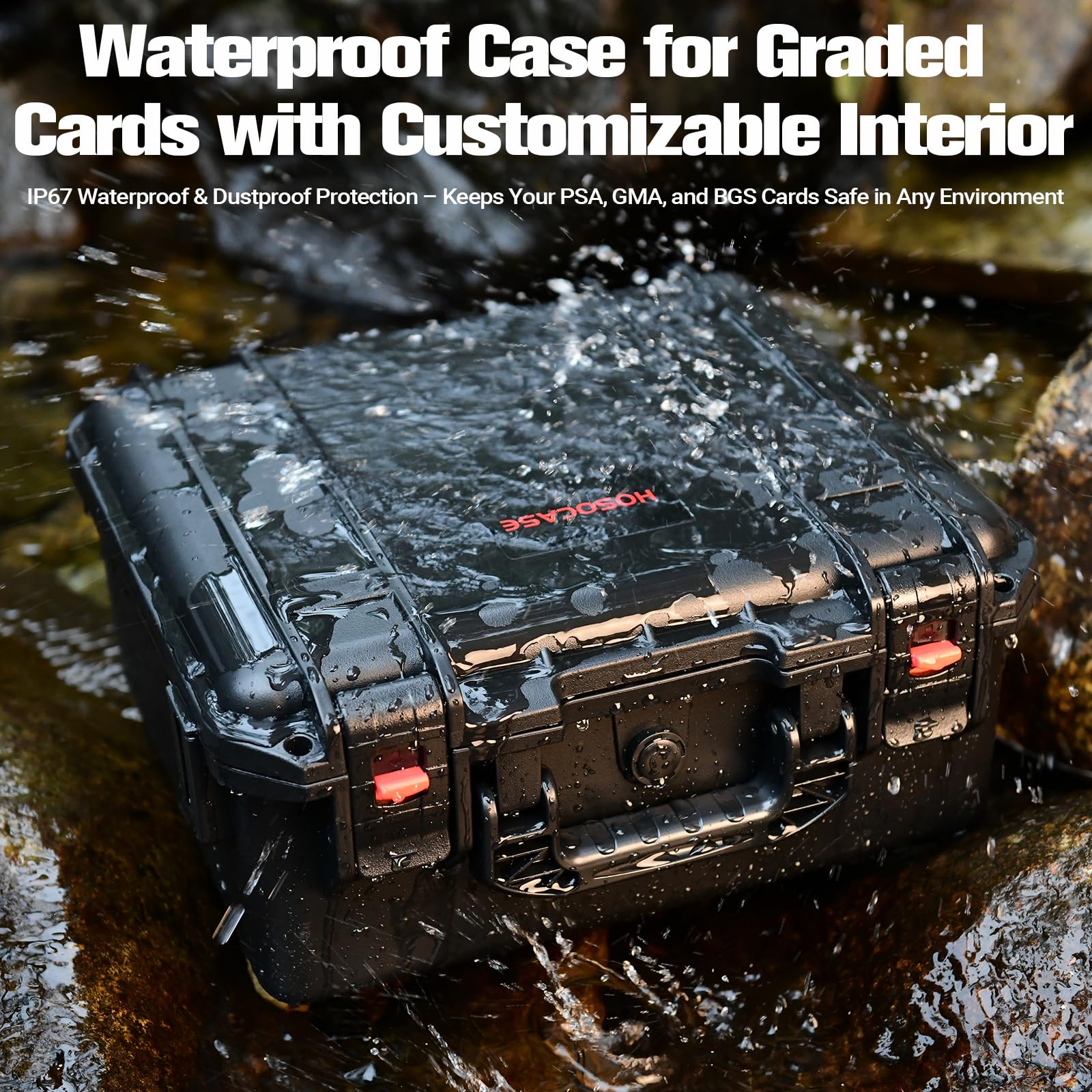 HOSOCASE 600+ card capacity supports baseball, football, basketball card collections