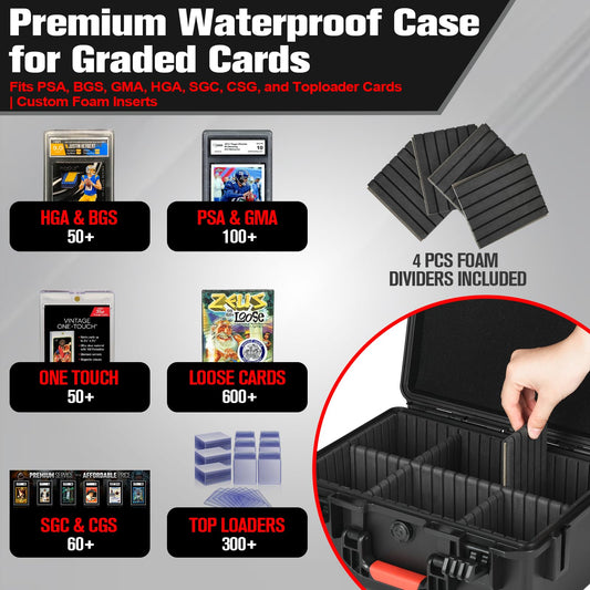 HOSOCASE storage box with removable dividers enabling customizable layout for collectors.