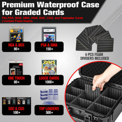 Hosocase sports card storage box with six dividers enables flexible sorting of cards.