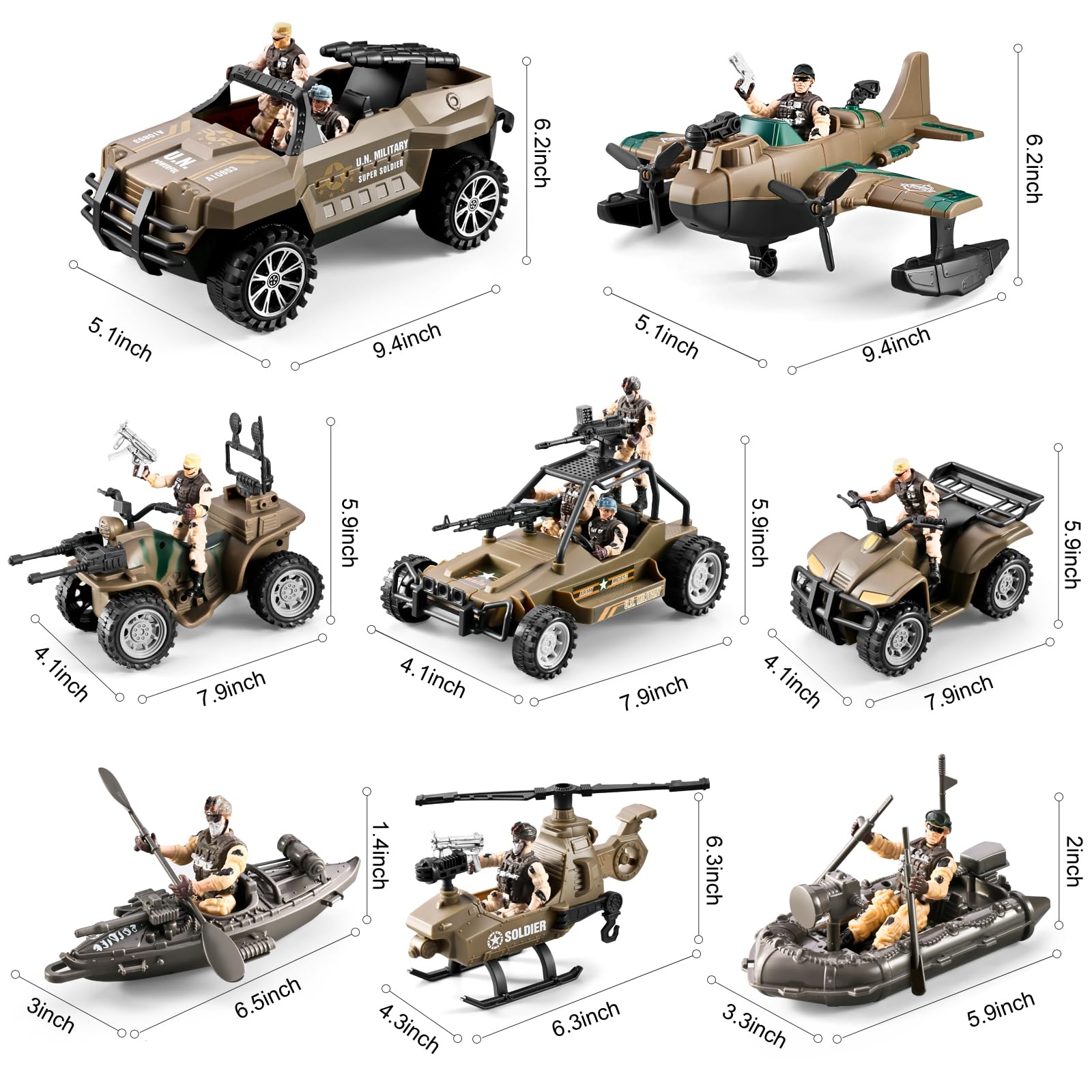 Hospony army toy kayak boat for water adventures and cooperative play.