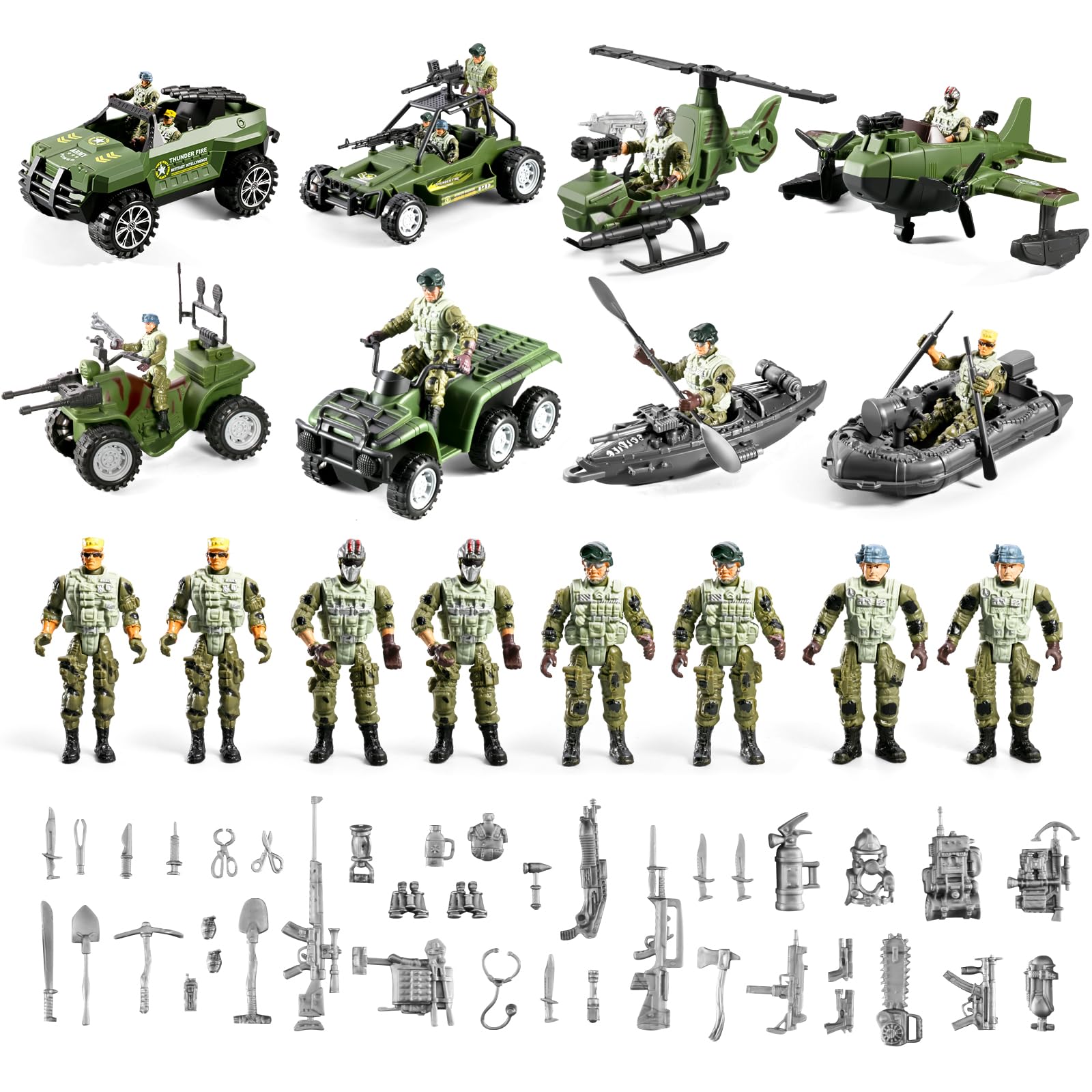 HOSPONY 58-in-1 army toys helicopter for action-packed missions and pretend play.