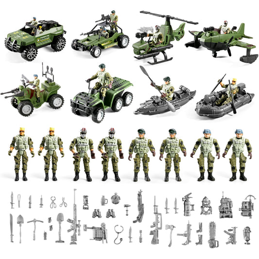 HOSPONY 58-in-1 army toys helicopter for action-packed missions and pretend play.