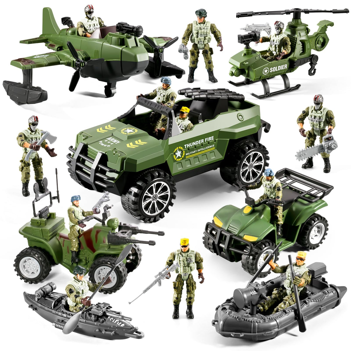 HOSPONY 78-in-1 army truck for imaginative play and role-play adventures.