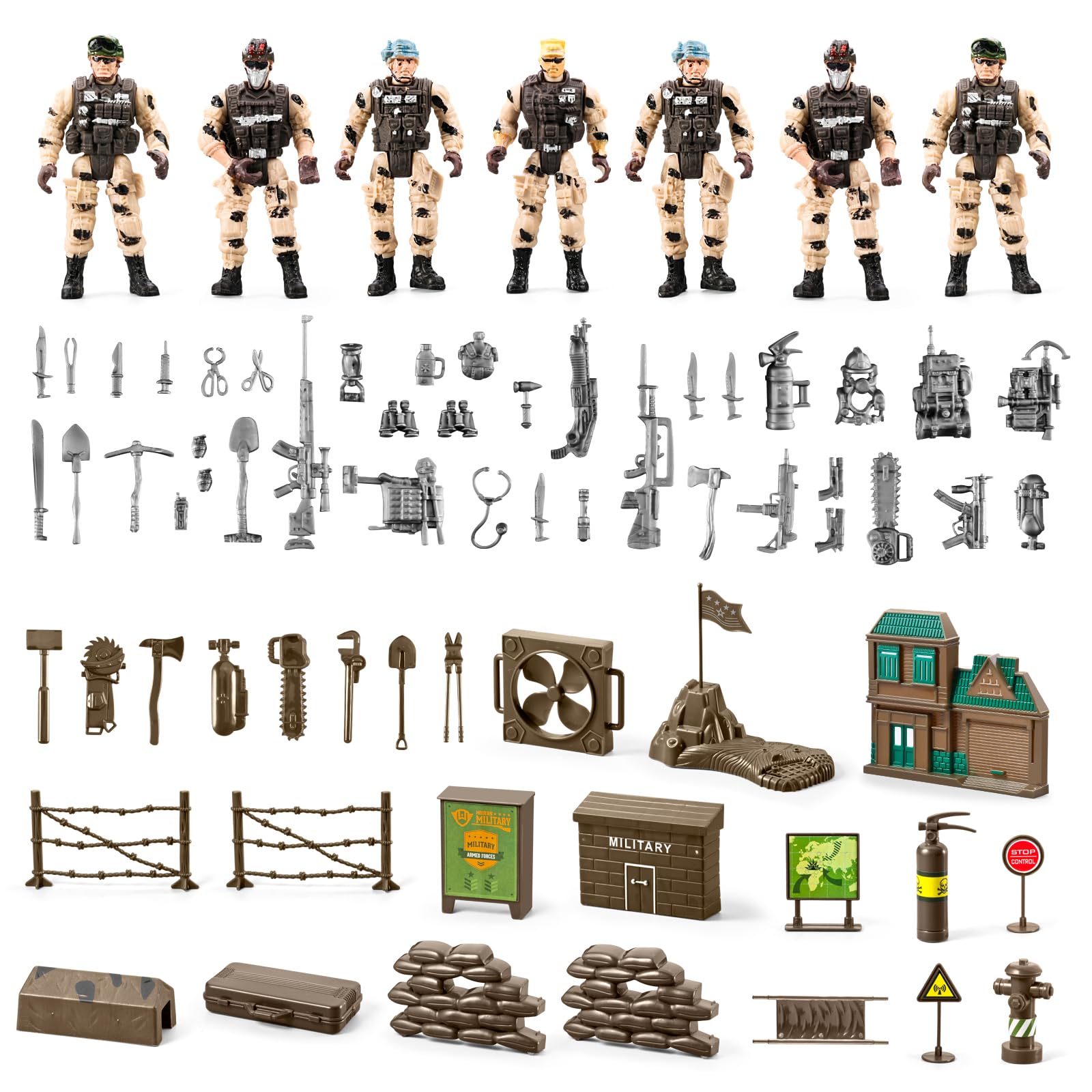 HOSPONY 78-in-1 Army Men airplane for action packed flying missions.