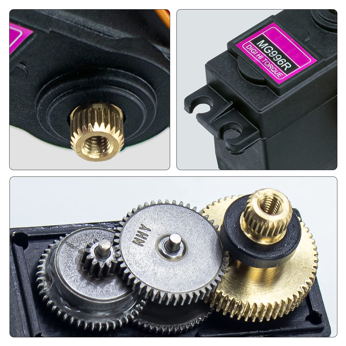 Hosyond MG996R used in robot-arm projects to drive strong joint movements.