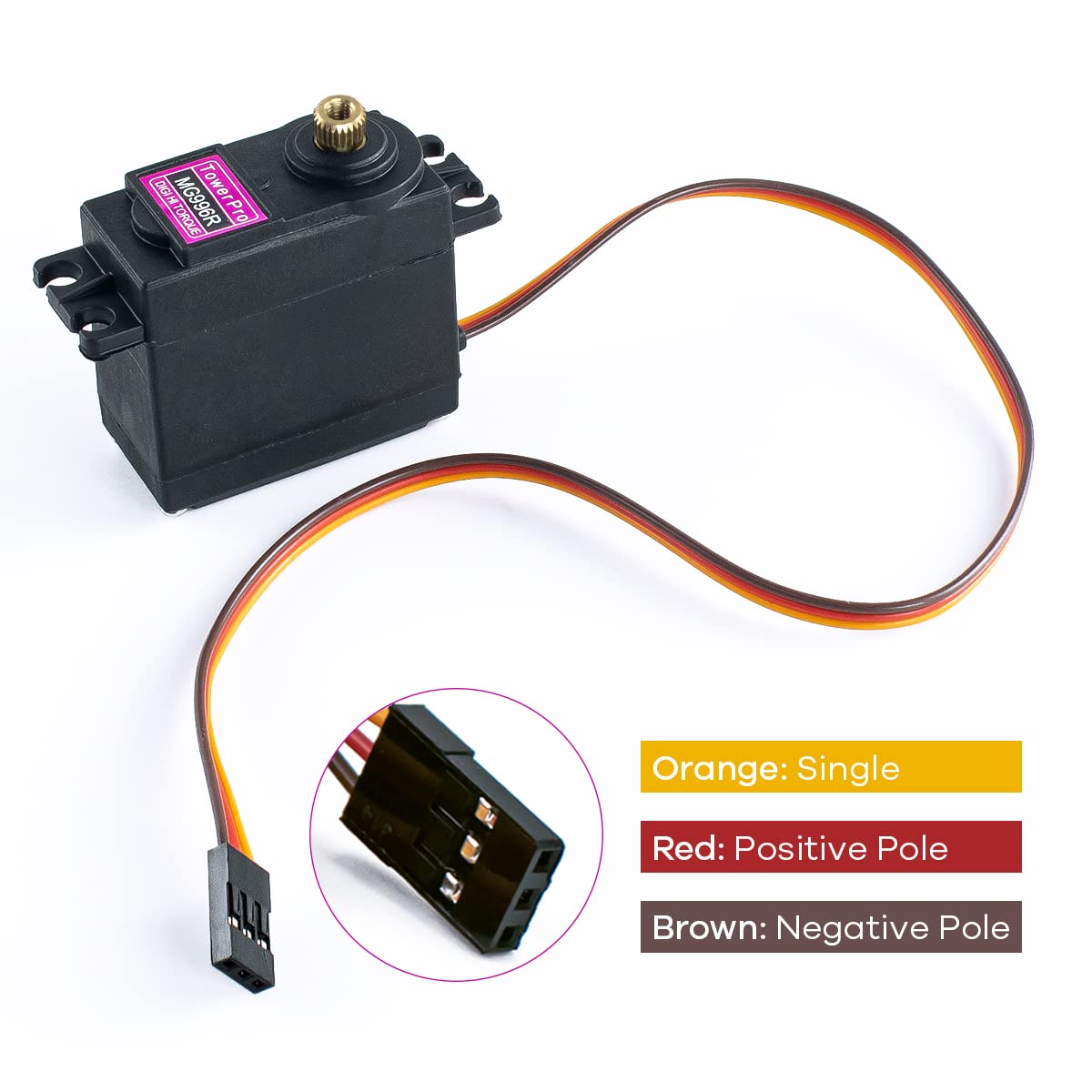 Hosyond MG996R digital servo maintains stable performance with standard receivers.