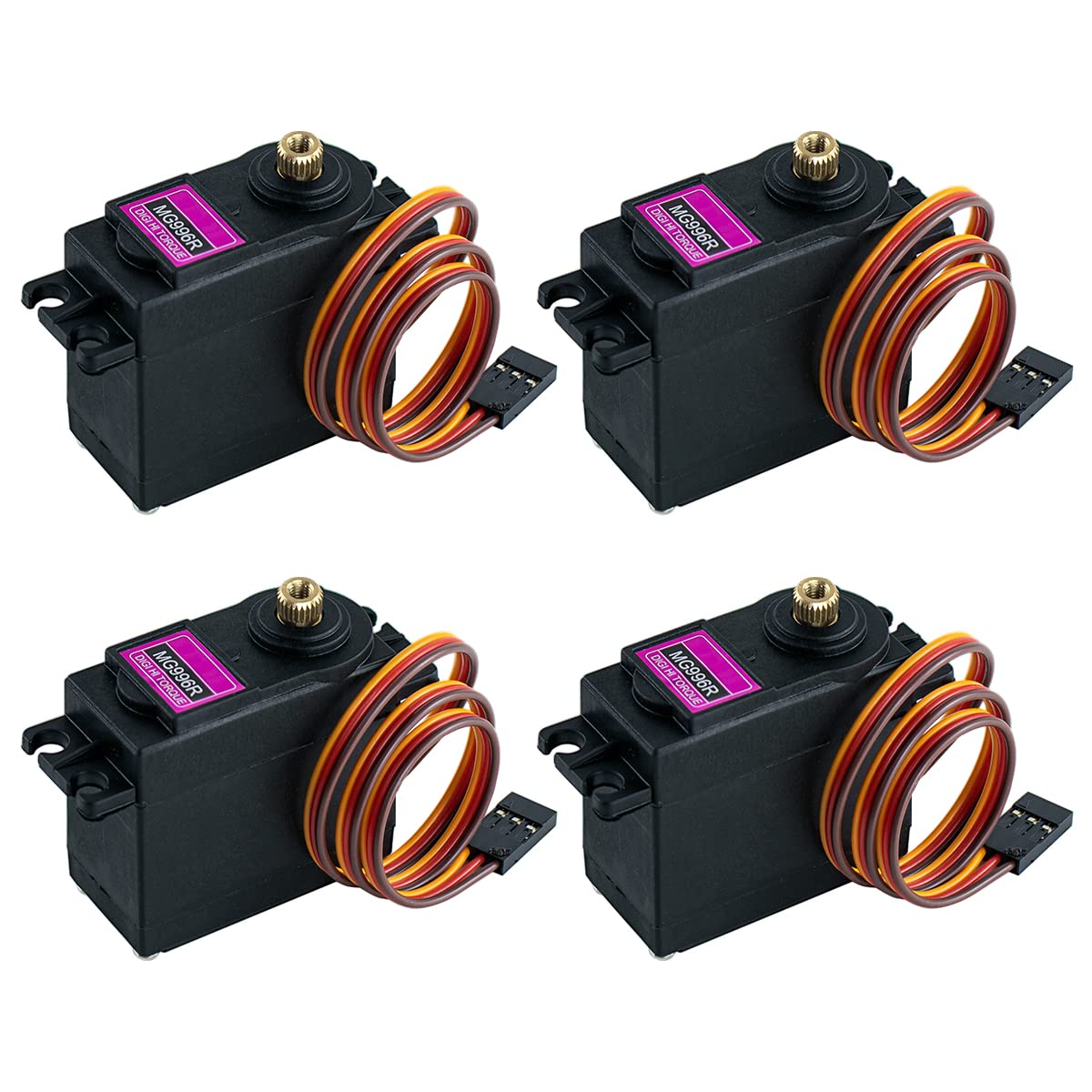 Hosyond MG996R servo with metal gears delivering high torque for robotics applications.