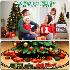 Hot Bee Christmas tree layout train fits neatly around the tree.
