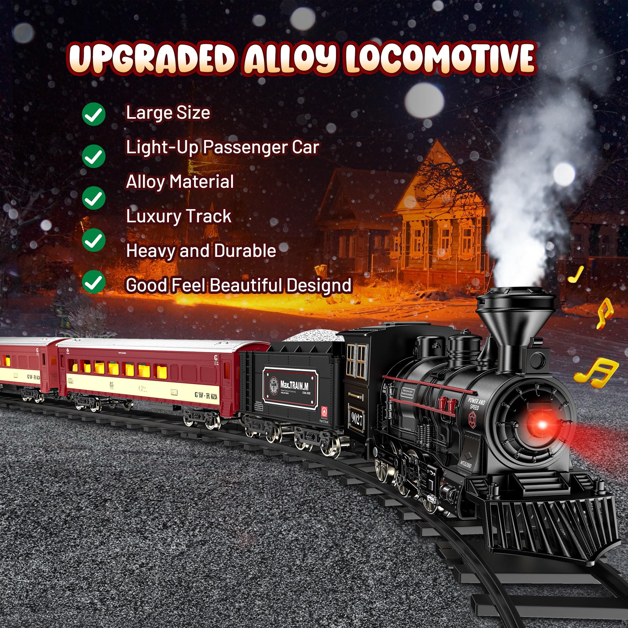 Hot Bee Train Set glowing passenger carriages illuminated for night play