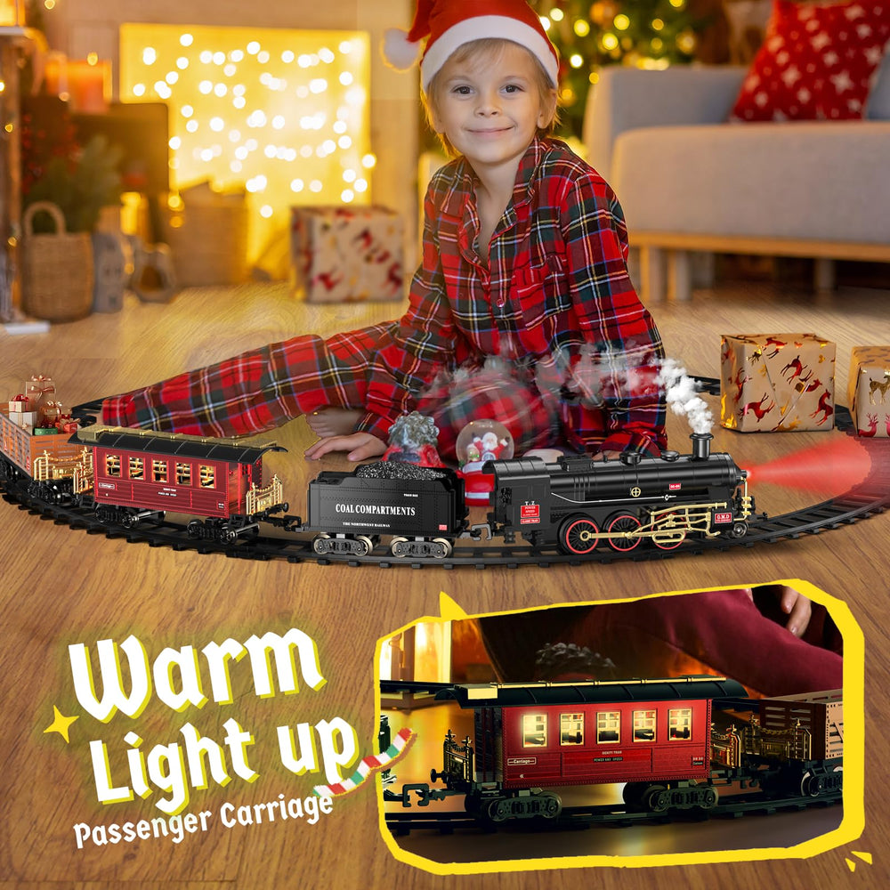 Hot Bee Train Set silent-mode locomotive featuring lights for calm, quiet play