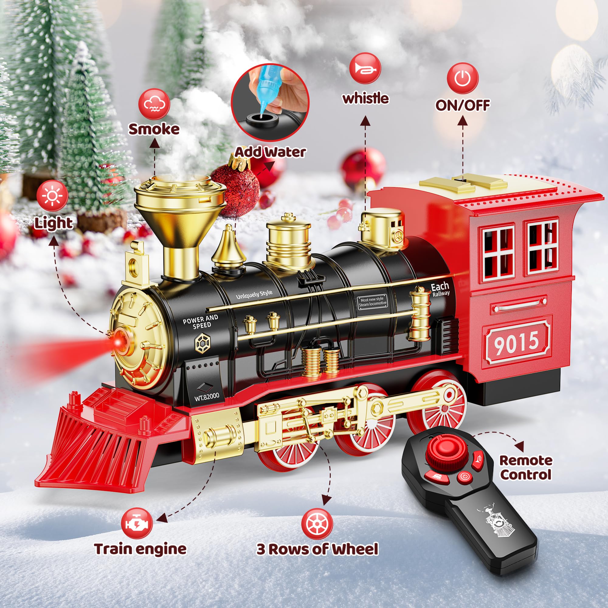 Hot Bee Train Set smoke effect adds realism to playtime.