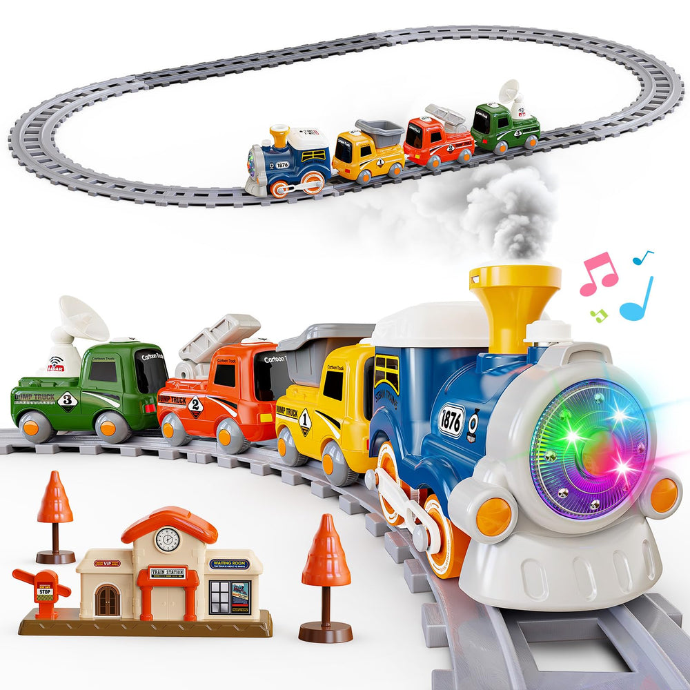 Hot Bee steam locomotive puffing action sparks imaginative play.