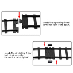 Hot Bee train track kit shows 37 by 20 cm dimensions for 9015 compatibility