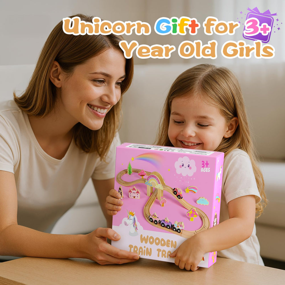 Hot Bee gift-ready packaging for a thoughtful unicorn train set gift.