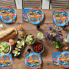Hot Cars flame accents provide bold visuals for party decor