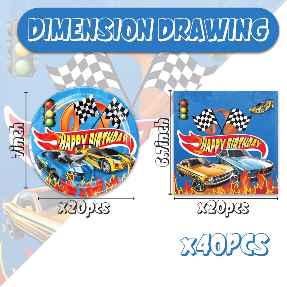 Hot Cars 6.7-inch napkins with flame graphics for quick cleanup