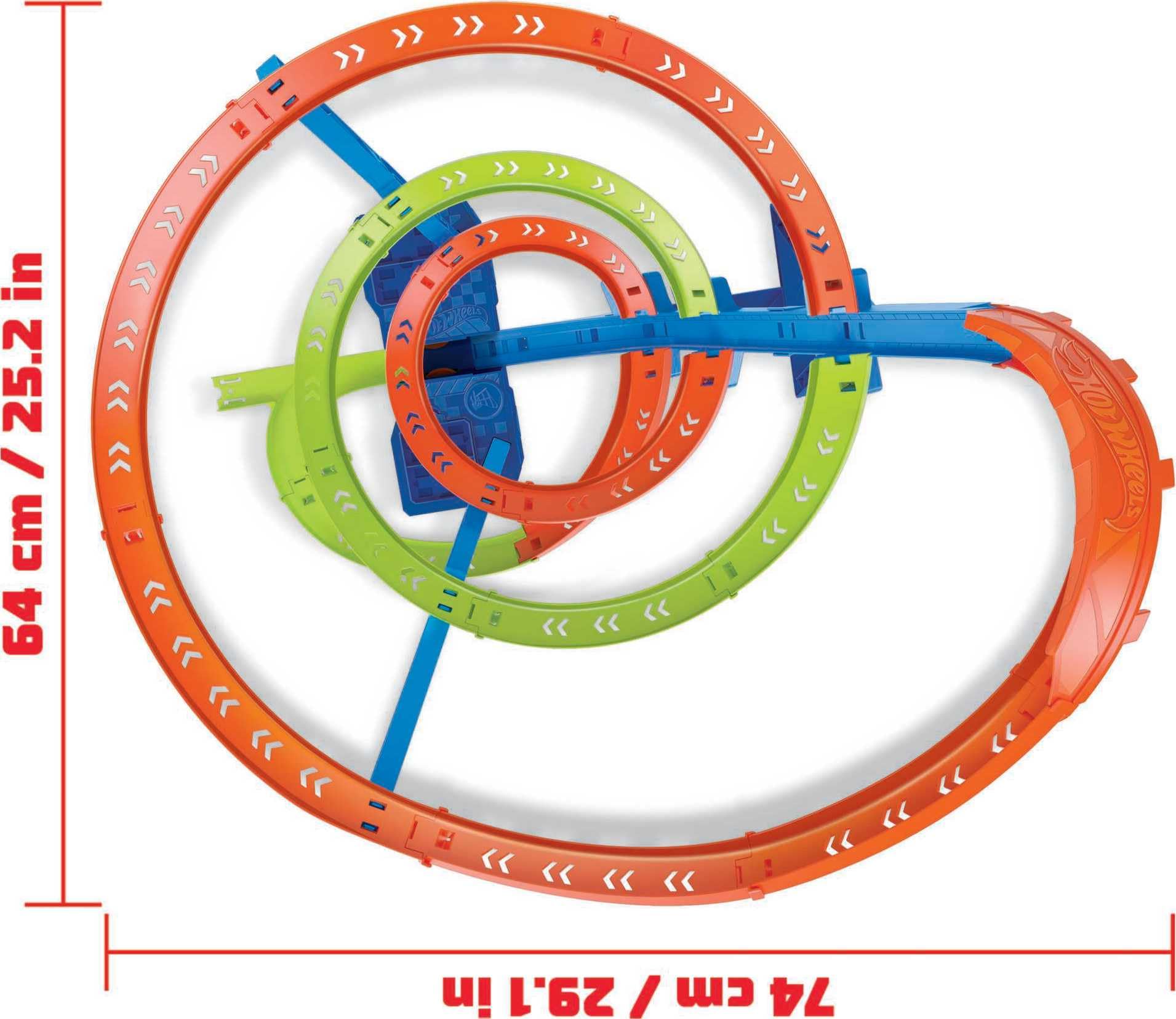 Hot Wheels 1-64-scale car included for immediate racing.