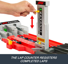 Includes three 1:64 scale die-cast Hot Wheels cars.