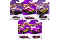Hot Wheels 57th Anniversary Pearl and Chrome set of 5 die-cast cars in a display-ready box