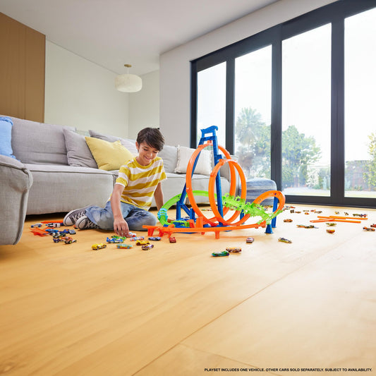 Included 1:64-scale Hot Wheels car for immediate racing fun